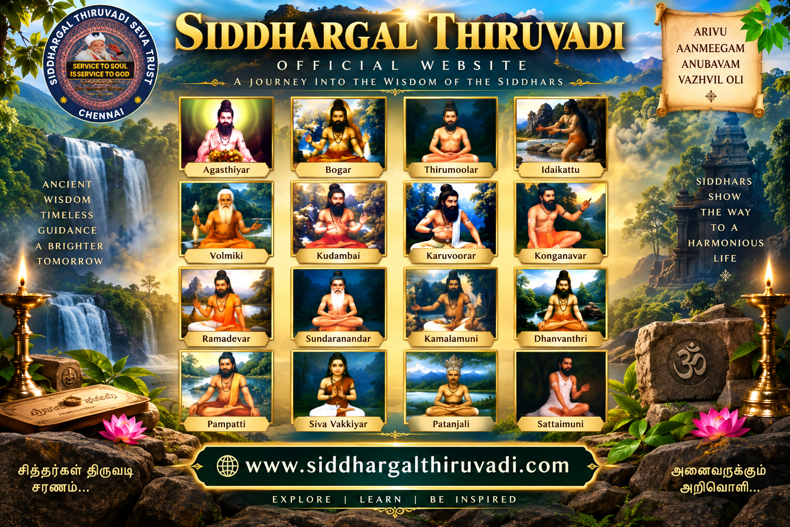 18 Siddhars Jeeva Samadhi locations and Siddhar images